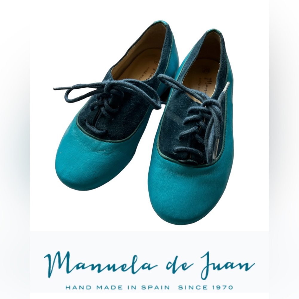 Manuela de juan sz 25 leather spanish  blue girls shoes